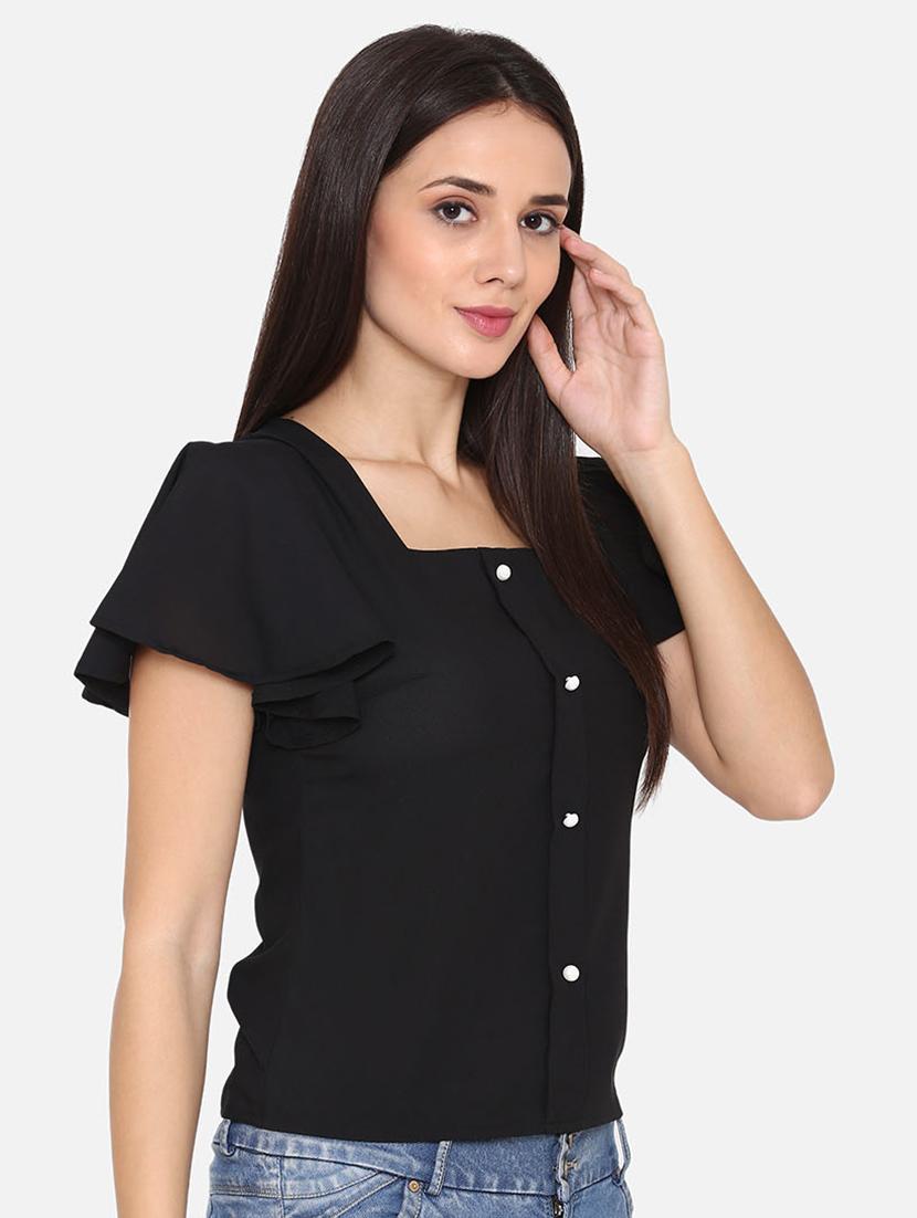 square neck bell sleeved top - 16645877 - Zoom Image - 2