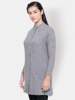 long sleeved woolen cardigan - 16645919 - Standard Image - 2