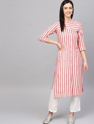 striped straight kurta - 16645933 - Standard Image - 2