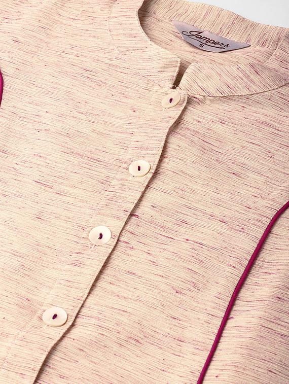 contrast piping straight kurta - 16645940 - Zoom Image - 5