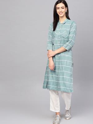striped straight kurta - 16645970 - Standard Image - 2