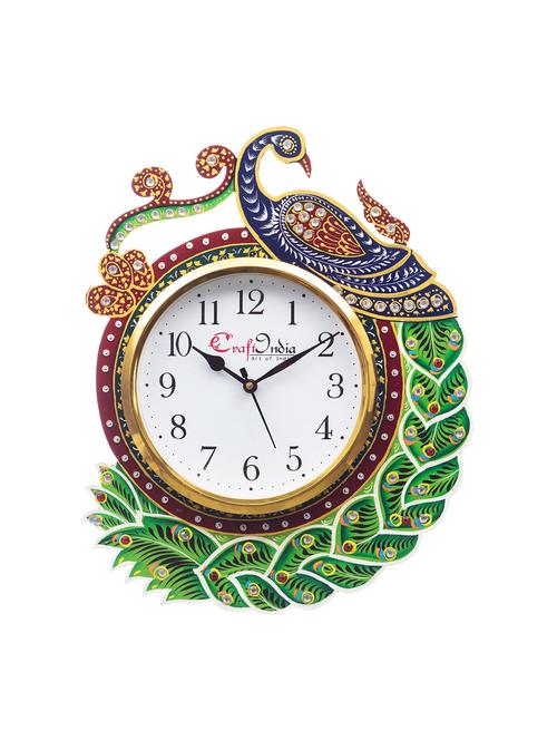handicraft peacock wall clock - 16647076 - Standard Image - 1