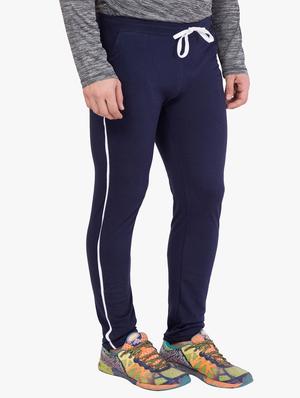 navy blue side striped full length track pant - 16648499 - Standard Image - 2