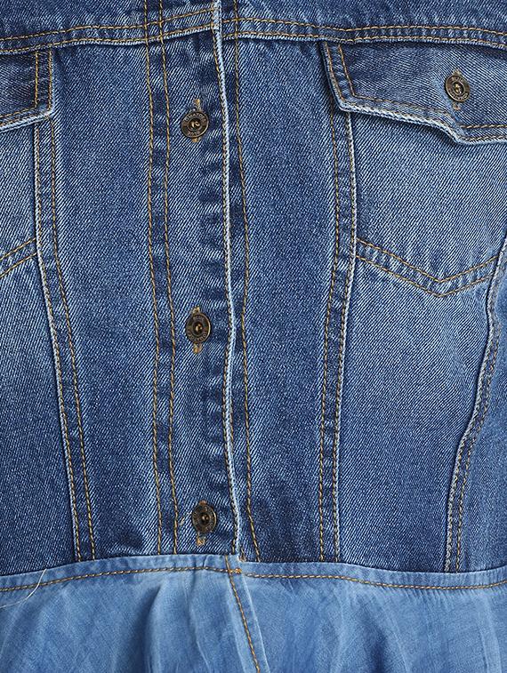 long sleeved denim peplum jacket - 16648665 - Zoom Image - 5