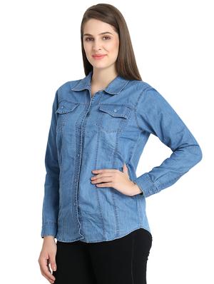 long sleeved denim shirt - 16648669 - Standard Image - 2