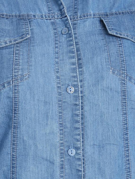 long sleeved denim shirt - 16648669 - Zoom Image - 5