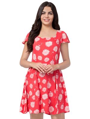 square neck floral pleated dress - 16648779 - Standard Image - 2