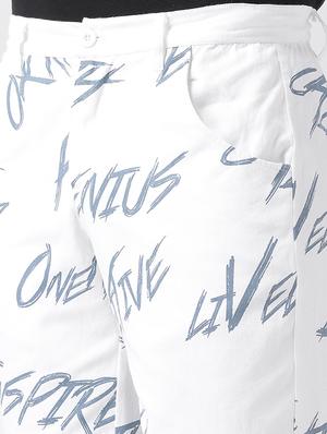 white typographic print bermuda shorts - 16648810 - Standard Image - 5