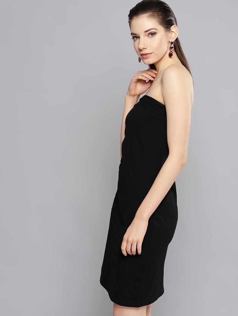black solid tube dress - 16649222 - Zoom Image - 2
