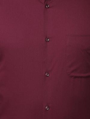 maroon solid formal shirt - 16649276 - Standard Image - 5