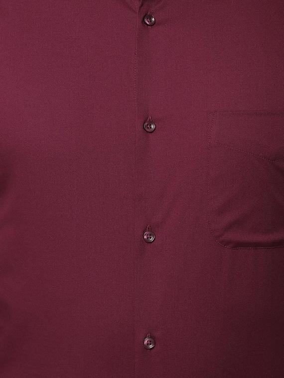 maroon solid formal shirt - 16649276 - Zoom Image - 5