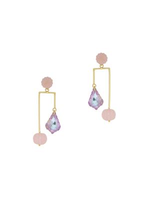 pink brass drop earring - 16649349 - Standard Image - 2