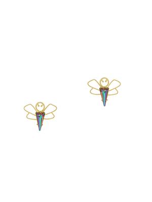pink brass studs earring - 16649355 - Standard Image - 2