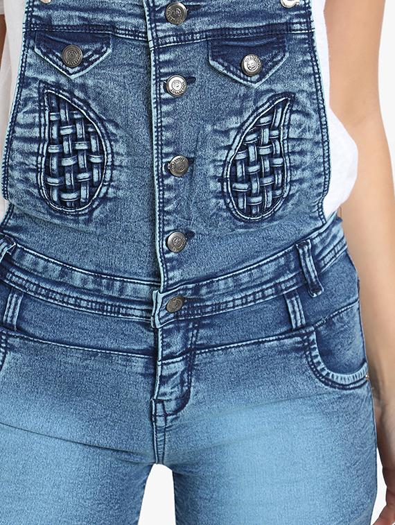 stone washed denim dungaree - 16649363 - Zoom Image - 5
