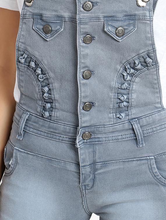 stone washed denim dungaree - 16649372 - Zoom Image - 5