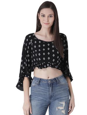 tie up back gathered crop top - 16649473 - Standard Image - 2
