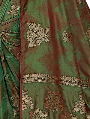 conversational woven saree with blouse - 16649491 - Standard Image - 2