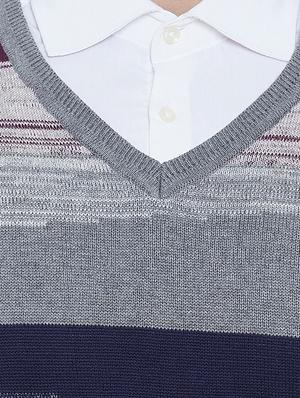 grey striped pullover - 16649582 - Standard Image - 5