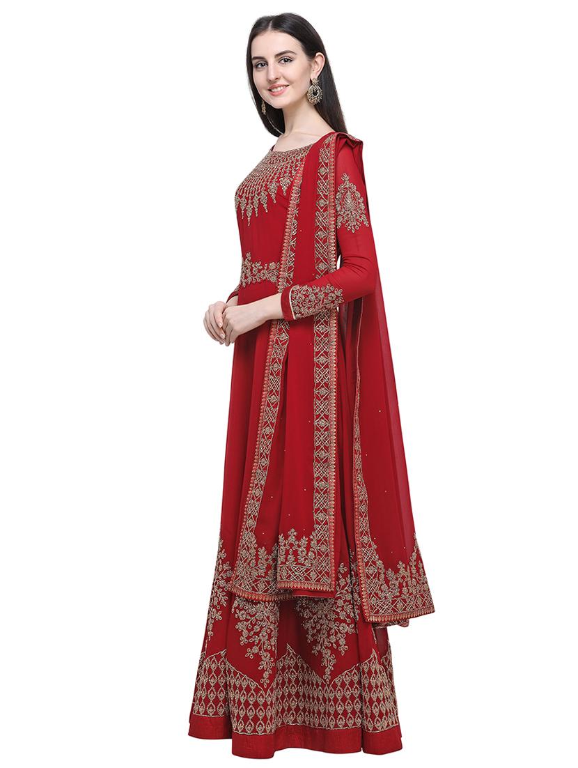 embroidered semi-stitched suit - 16649614 - Zoom Image - 2