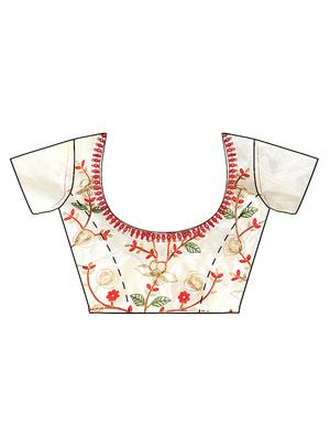 embroidered ruffle saree with blouse - 16649822 - Standard Image - 2