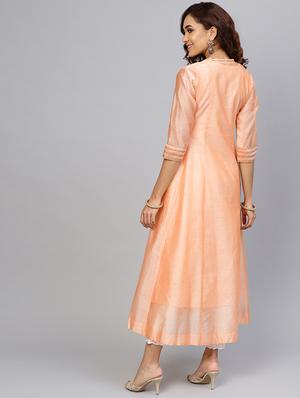 sequined solid kurta with jacket - 16649937 - Standard Image - 2