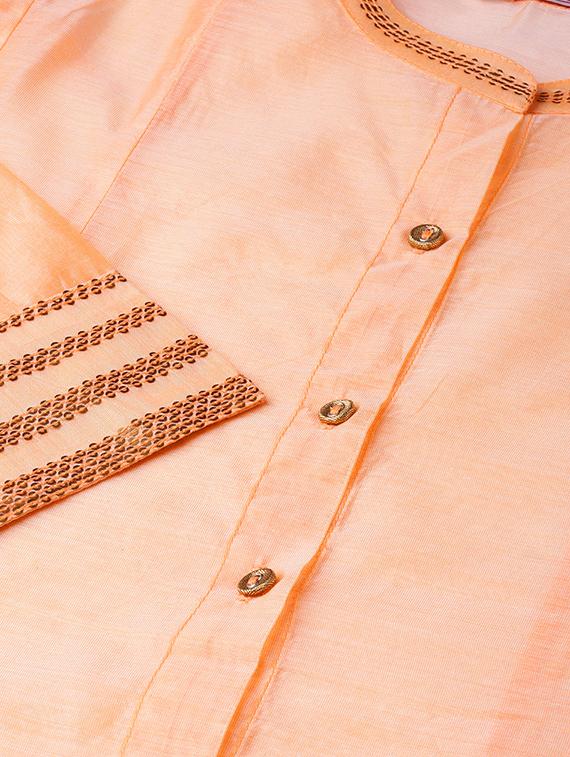 sequined solid kurta with jacket - 16649937 - Zoom Image - 5