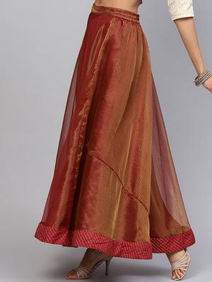 zari self-design flared skirt - 16649942 - Standard Image - 2