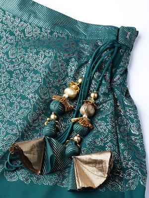 foil print flared skirt - 16650189 - Standard Image - 5