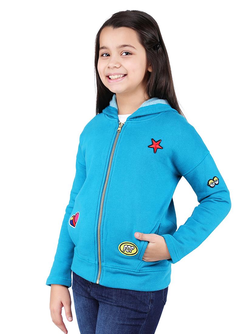 blue quirky patch hooded sweatshirt - 16650755 - Zoom Image - 2