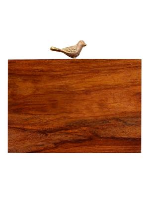 brown wood box clutch - 16651073 - Standard Image - 2