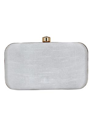 white faux silk box clutch - 16651080 - Standard Image - 2