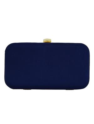 blue faux silk box clutch - 16651089 - Standard Image - 2