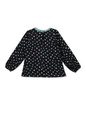 contrast tie knot lace detail top - 16651199 - Standard Image - 2