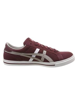 maroon leatherette lace up sneakers - 16651970 - Standard Image - 2