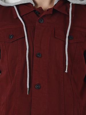 maroon color block jacket - 16653077 - Standard Image - 5