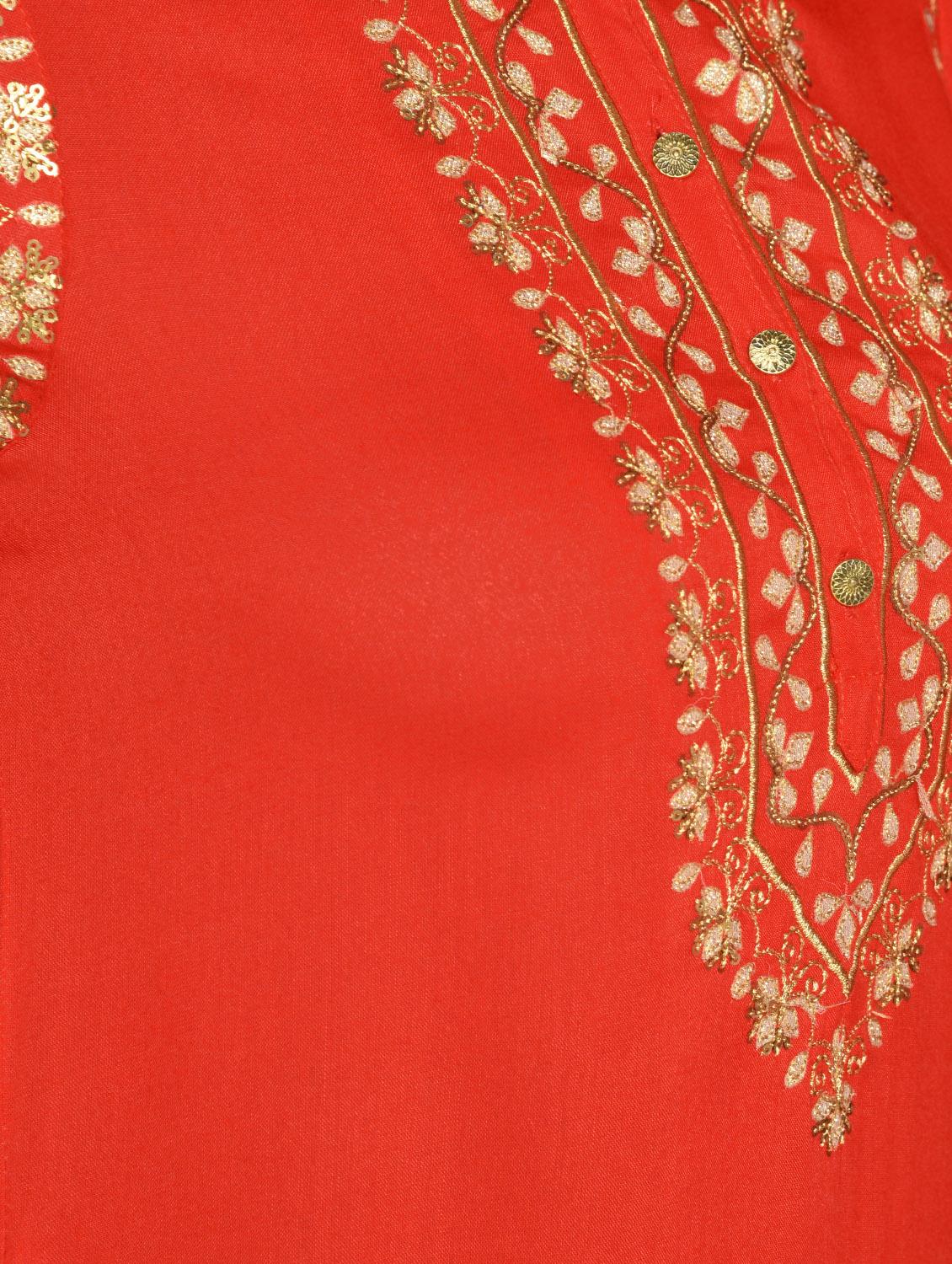 embroidered straight kurta - 16654276 - Zoom Image - 5