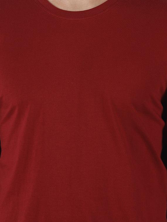 maroon solid t-shirt - 16654606 - Zoom Image - 5
