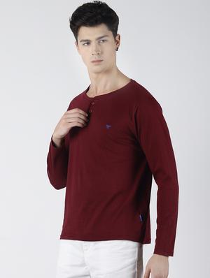 maroon solid t-shirt - 16654608 - Standard Image - 2