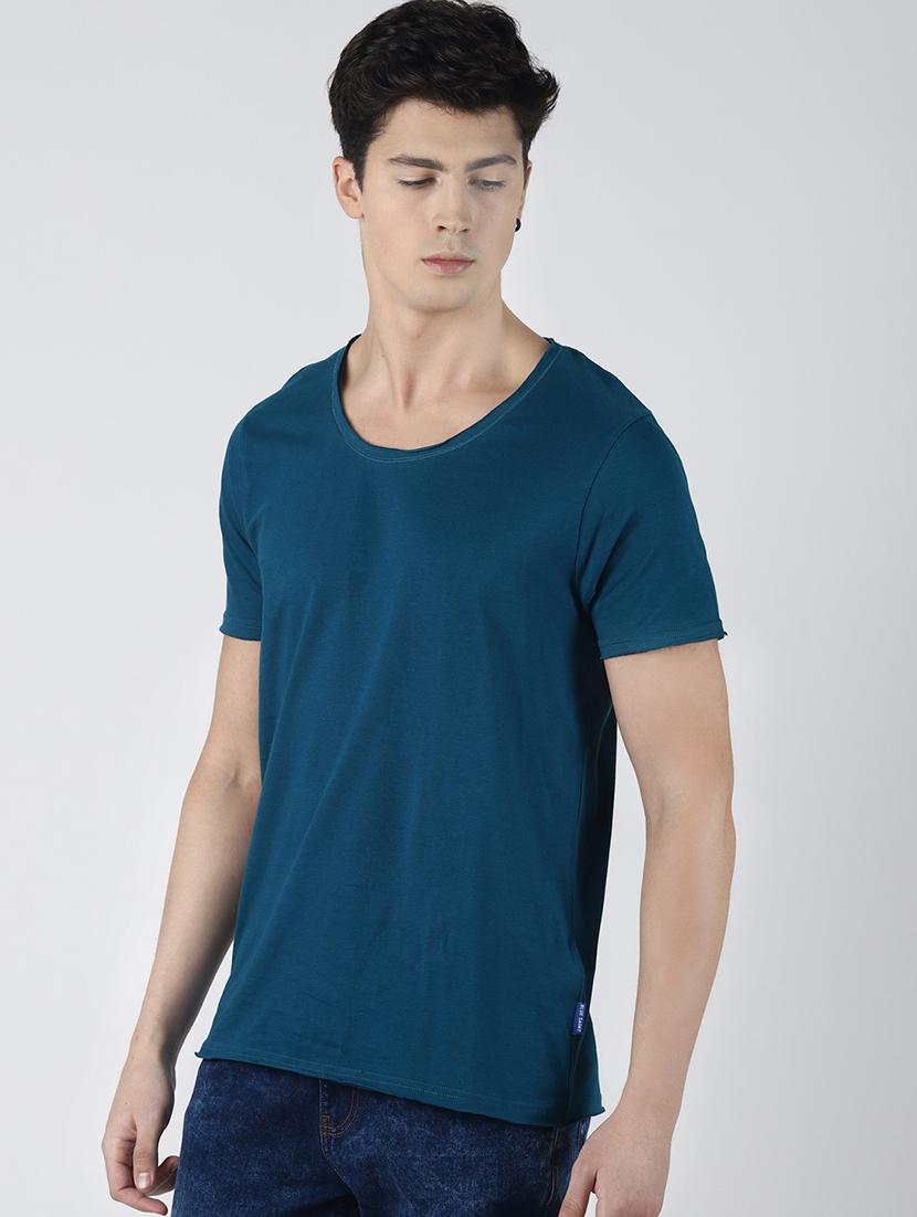 blue solid t-shirt - 16654610 - Zoom Image - 2