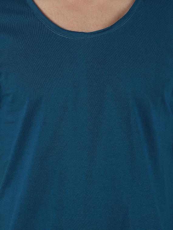 blue solid t-shirt - 16654610 - Zoom Image - 5