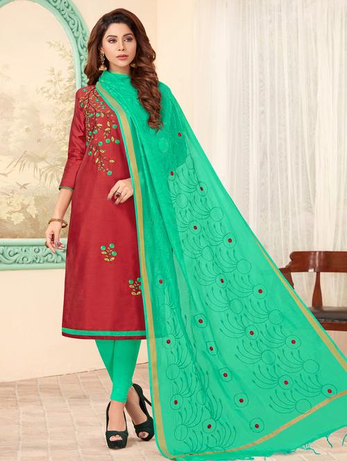 churidaar suits unstitched suit - 16655652 - Standard Image - 1