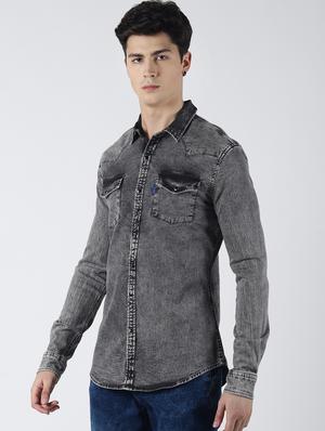 grey faded casual shirt - 16655746 - Standard Image - 2