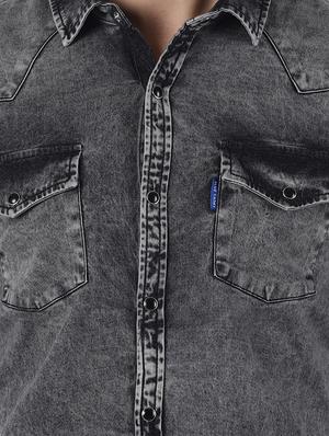 grey faded casual shirt - 16655746 - Standard Image - 5