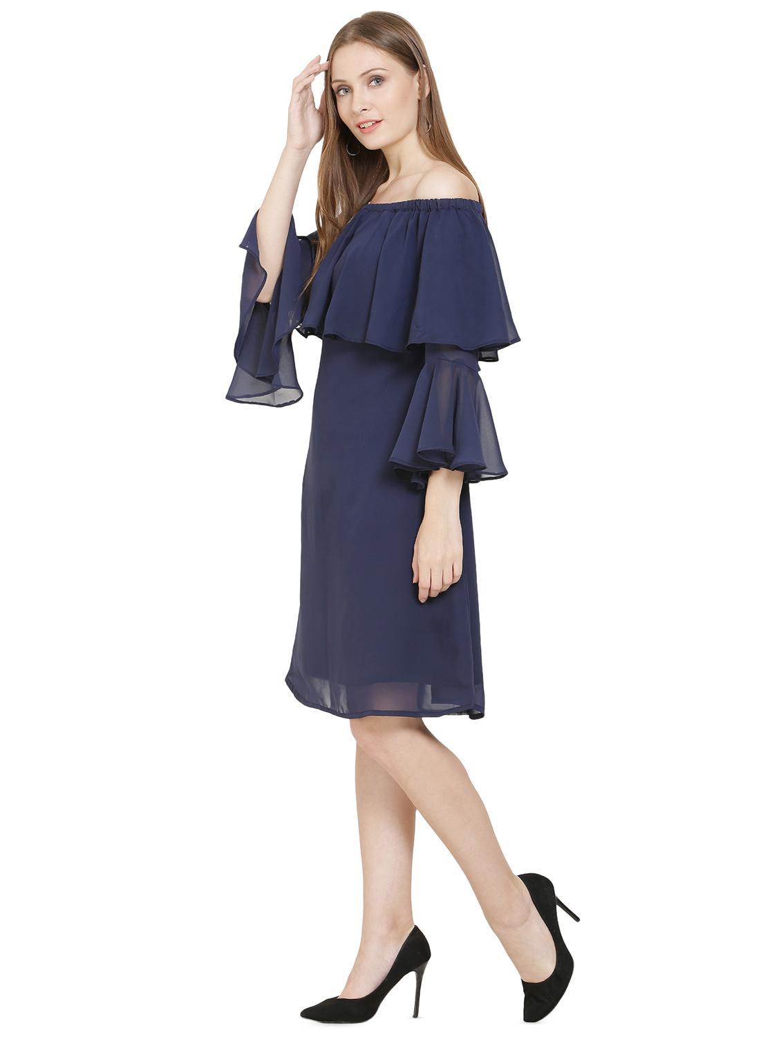 off shoulder layered a-line dress - 16655778 - Zoom Image - 2