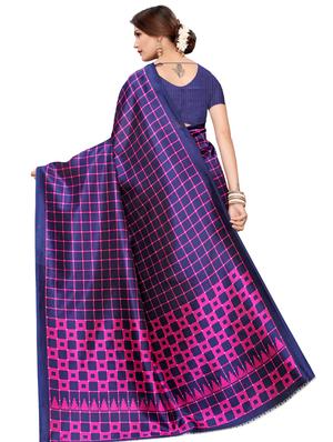 geometric bhagalpuri saree with blouse - 16655956 - Standard Image - 2