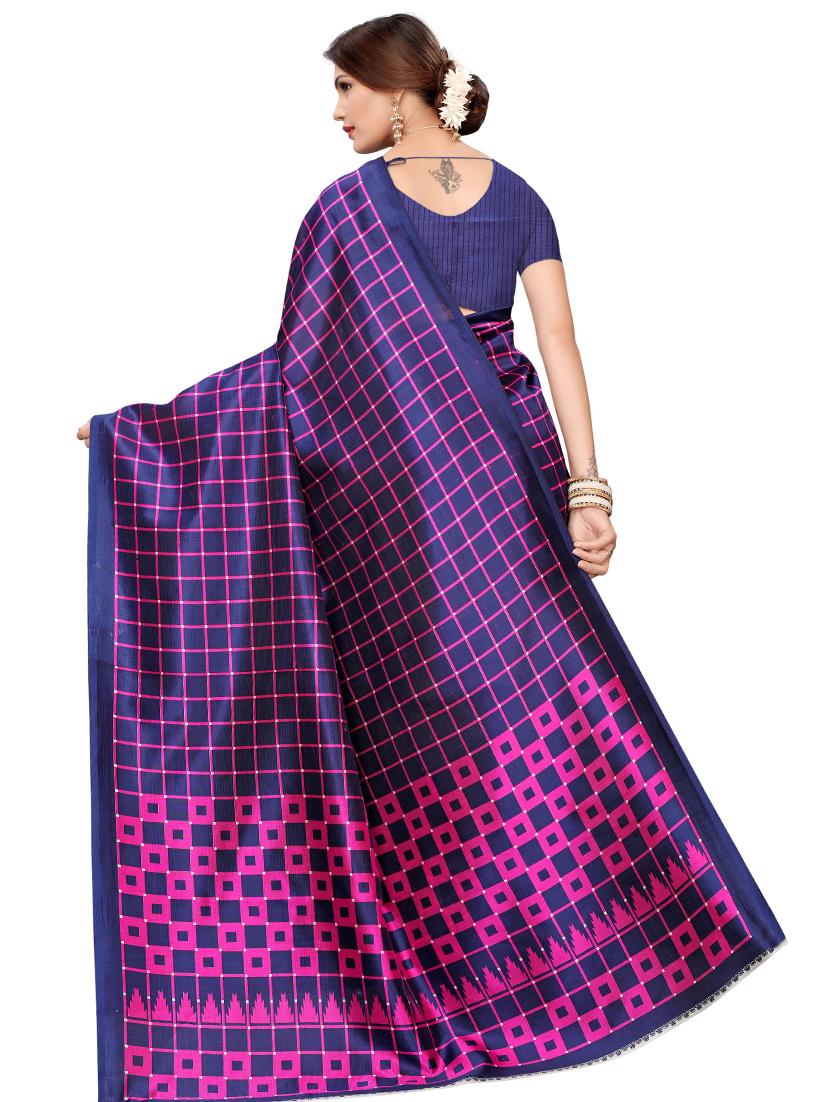 geometric bhagalpuri saree with blouse - 16655956 - Zoom Image - 2