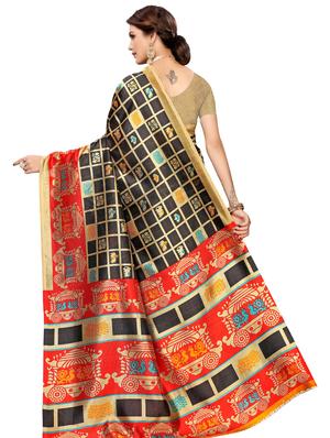 geometric bhagalpuri saree with blouse - 16655964 - Standard Image - 2