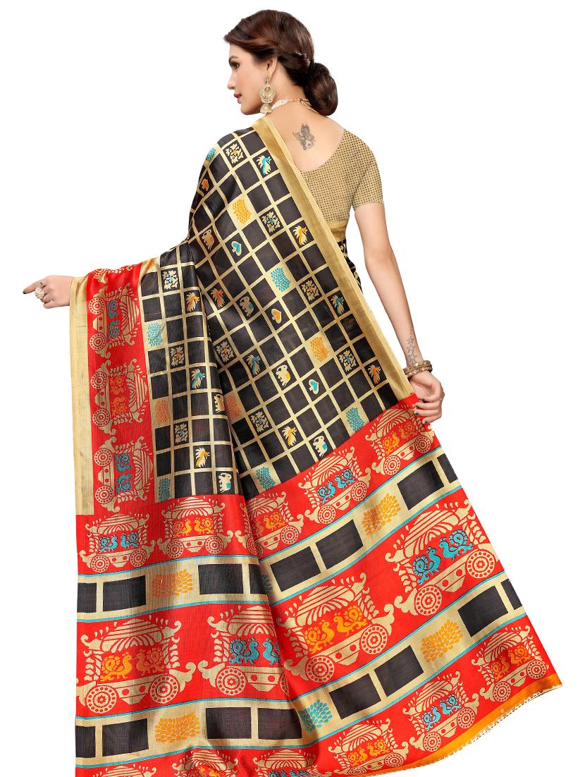 geometric bhagalpuri saree with blouse - 16655964 - Zoom Image - 2