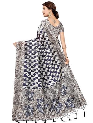 geometric bhagalpuri saree with blouse - 16655994 - Standard Image - 2