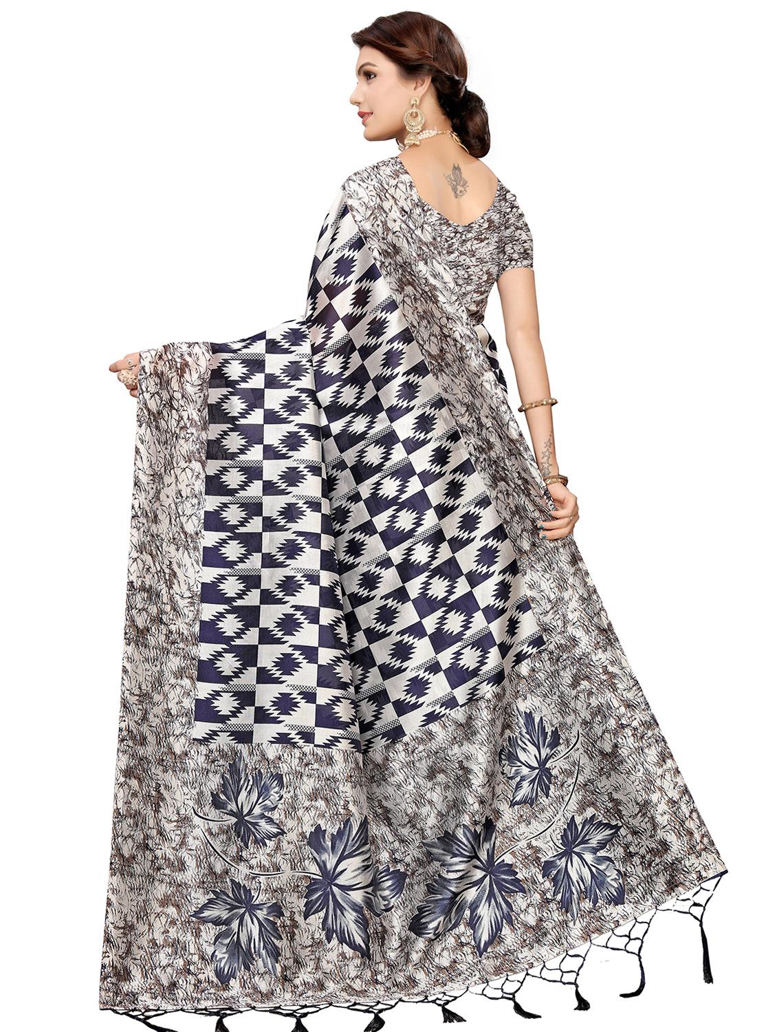 geometric bhagalpuri saree with blouse - 16655994 - Zoom Image - 2